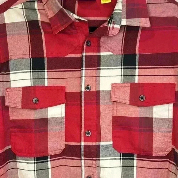 Cabela's Large Button Down Long Sleeve Shirt Pockets Cotton  Blend Woods Farm - Picture 5 of 9